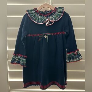 Foque Navy Knitted Wool Dress Size 4 NWT